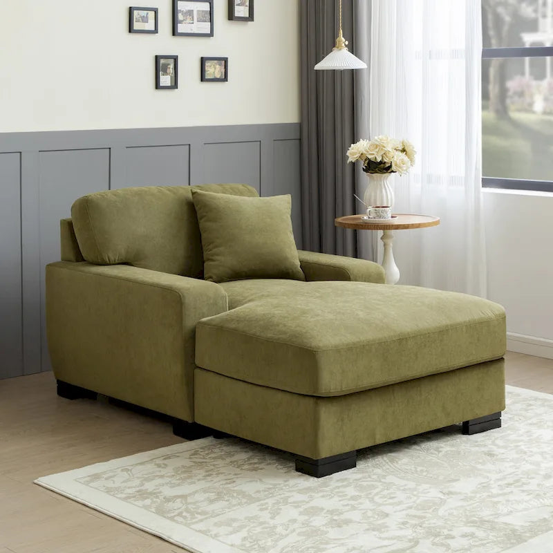 Canapé-lit chaise longue surdimensionné moderne du milieu du siècle avec coussin