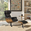 Jovan 31.5 Relaxsessel aus echtem Leder mit Hocker