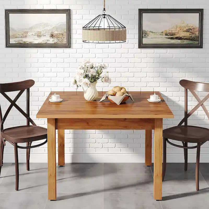 Vierkante eettafel van 39.4 inch voor 2-4 personen, met poten van massief hout, voor de woonkamer of eetkamer