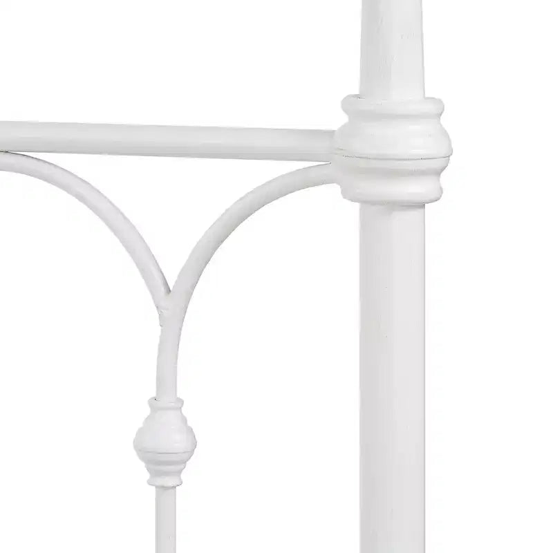 Caledonia Queensize bed van metaal met gegoten knoopdetails - antiekwit - iNSPIRE Q