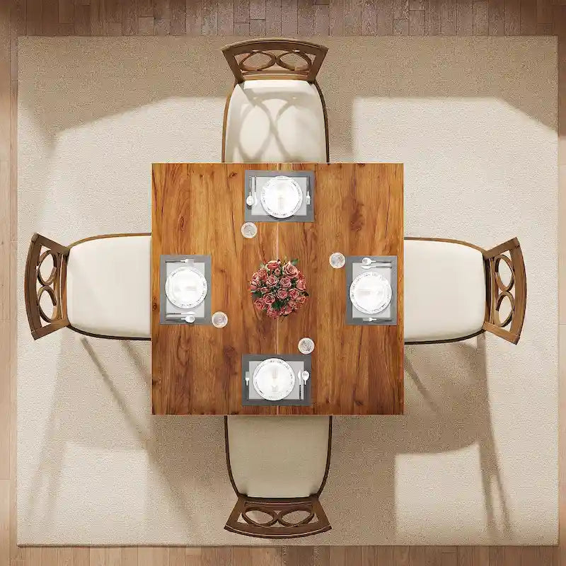 Vierkante eettafel van 39.4 inch voor 2-4 personen, met poten van massief hout, voor de woonkamer of eetkamer