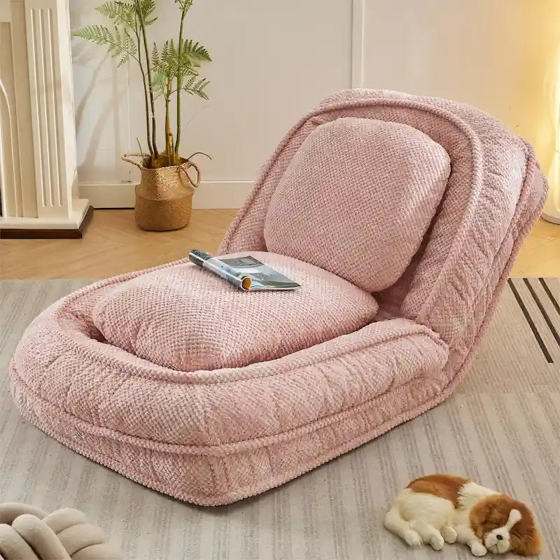 Faules Sofa, 5 verstellbare Positionen, zum Sitzen, Schlafen und Zusammenklappen, passend für Schlafzimmer und Wohnzimmer