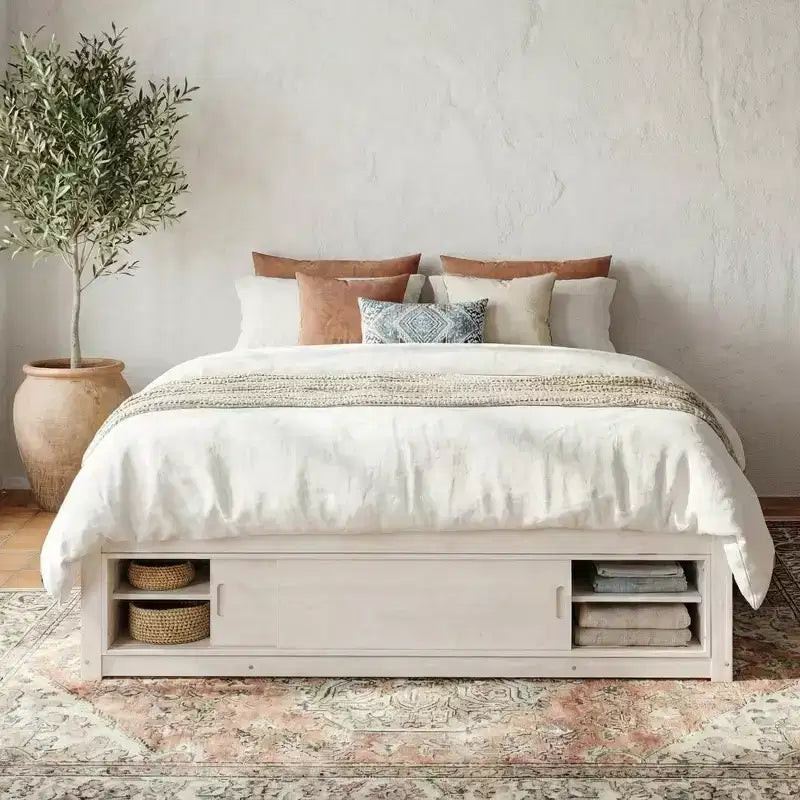 Whisen queensize bedframe met 4 opbergladen en opbergruimte in het voeteneind