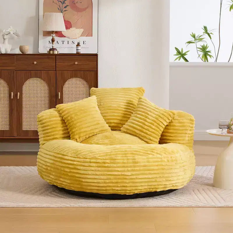 Sitzsacksofa für Erwachsene und Kinder, übergroßer Cord-Sitzsack mit 3 Kissen und Armlehnen für Wohnzimmer und Schlafzimmer