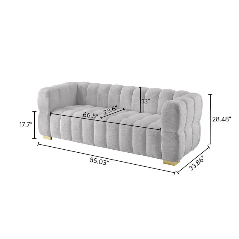 85 modernes Sofa aus Waffelstoff, bequemes Relaxsofa