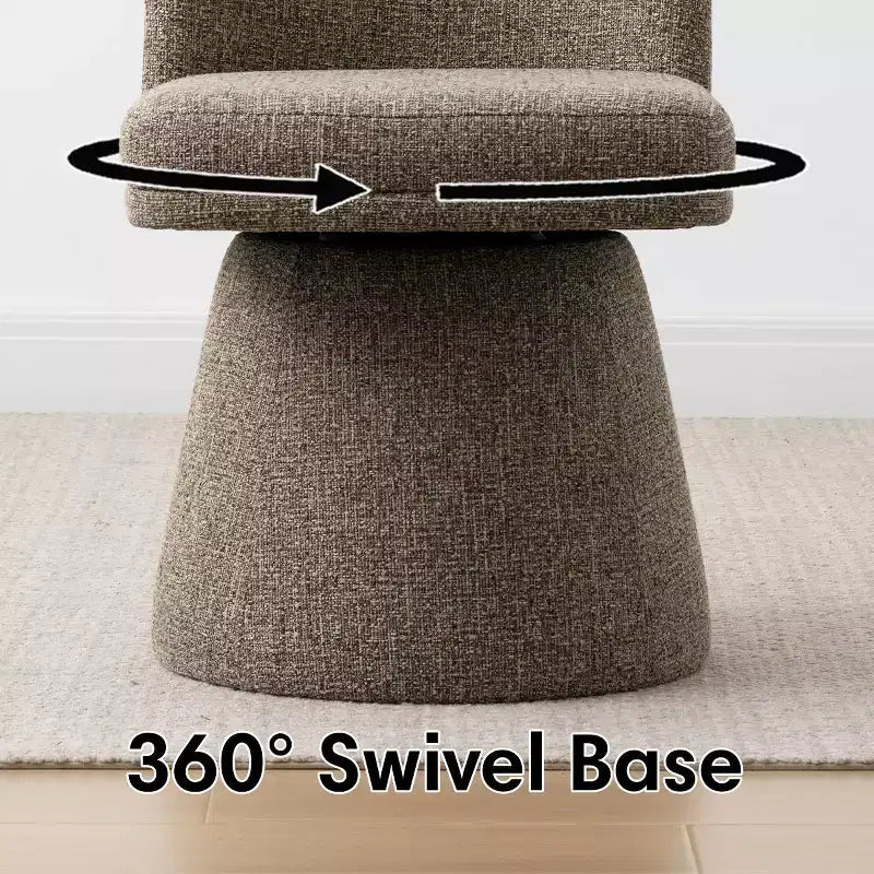 Set van 6 moderne draaibare eetkamerstoelen zonder armleuningen, 360°, met onderstel op voet, elegante accentstoelen voor keuken, eetkamer of kantoor - Panipeachy