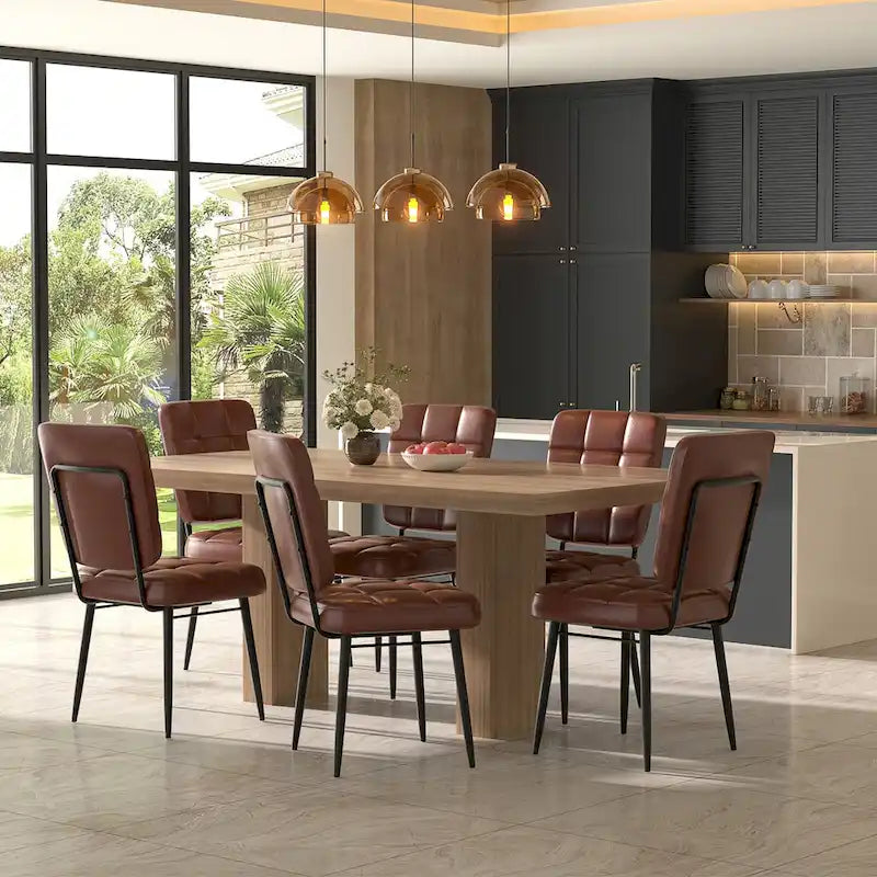 Moderne eetkamerstoelen, set van 2/4/6/8, gestoffeerde keukenstoelen met dikke zitting voor de eetkamer