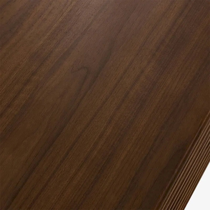 Minimalistische tv-kast met lades, mediameubel van massief hout met kasten, neerklapbare deur, walnootfineer, volledig gemonteerd