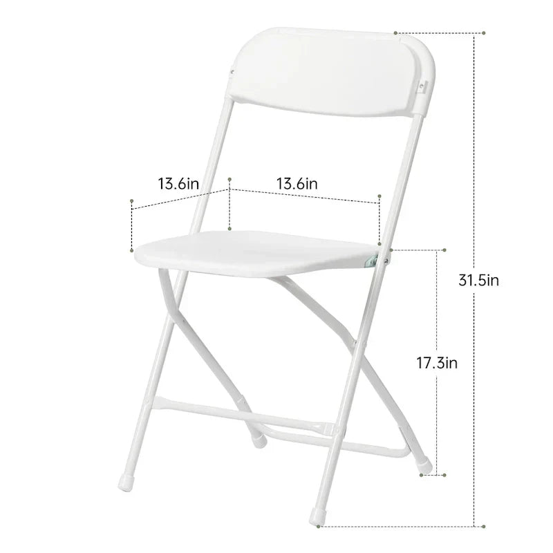 Lot de 10 chaises pliantes en plastique, capacité de 350lb, pour événements, bureaux, mariages, fêtes, pique-niques, cuisines et repas