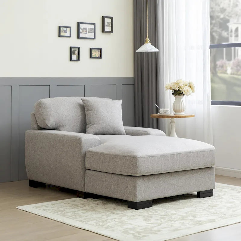 Canapé-lit chaise longue surdimensionné moderne du milieu du siècle avec coussin