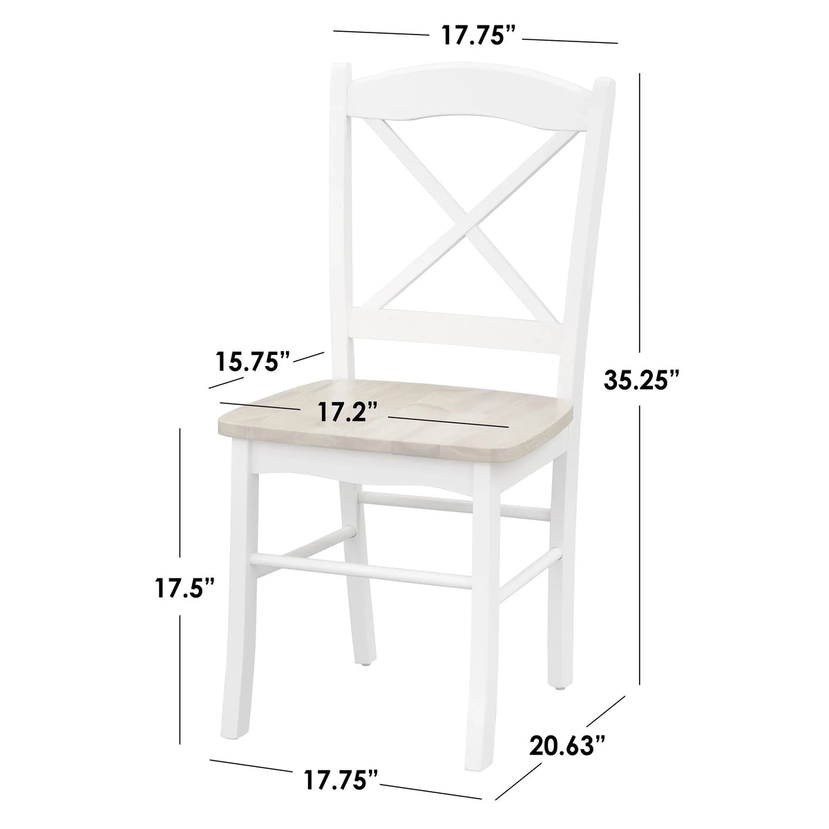 Eetkamerstoelen in landelijke cottage-stijl van Simple Living (set van 2)
