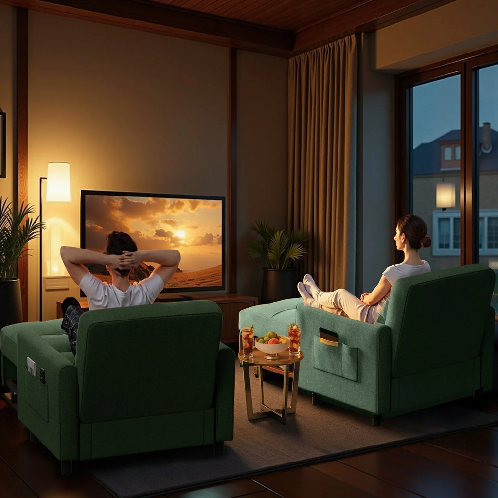 3-in-1-Schlafsofa mit verstellbarer Liegefläche, ausziehbares Sesselsofa, umwandelbares Klappbett fürs Wohnzimmer