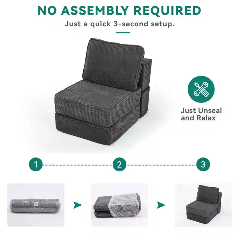 Modulares Cloud-Ecksofa, bequemes Cord-Ecksofa mit tiefer Sitzfläche und hohen Kissen, einfach zu montieren