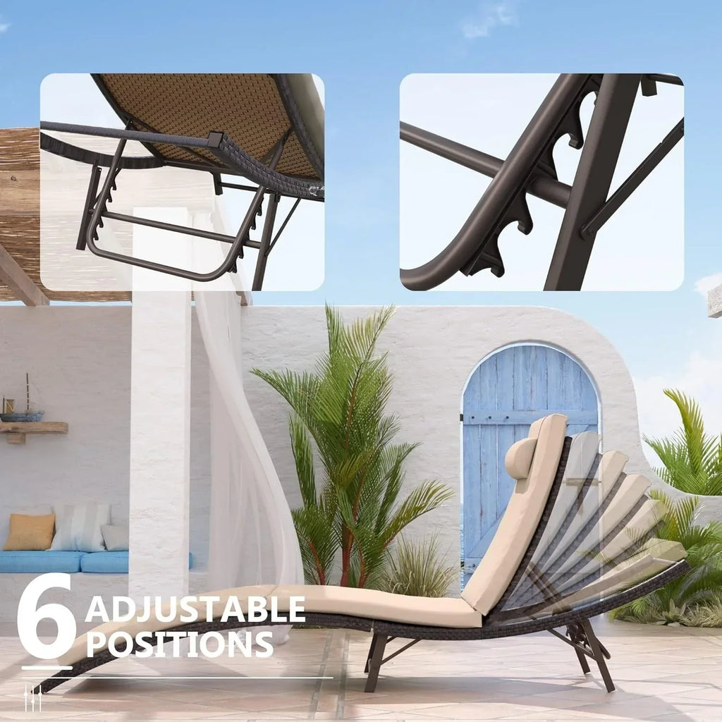 Kullavik 3-teiliges Outdoor-Lounge-Set mit Liegestühlen