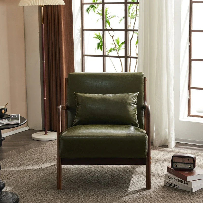 Gestoffeerde accentstoel in midcenturymoderne stijl