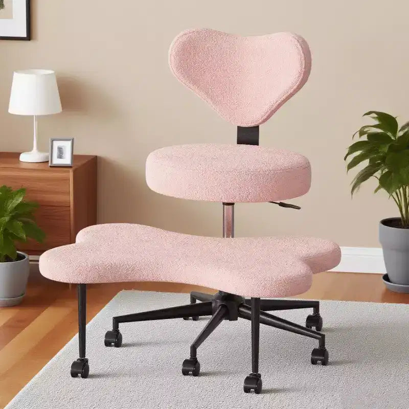 Pinmoco ergonomischer Bürostuhl mit gekreuzten Beinen, höhenverstellbarer Meditationsstuhl, um 360° drehbar, mit Lendenstütze, Arbeits- und Bürostuhl, ADHD-Stuhl