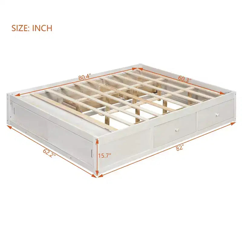 Whisen queensize bedframe met 4 opbergladen en opbergruimte in het voeteneind