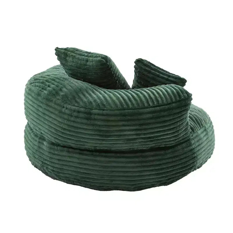 Sitzsacksofa für Erwachsene und Kinder, übergroßer Cord-Sitzsack mit 3 Kissen und Armlehnen für Wohnzimmer und Schlafzimmer