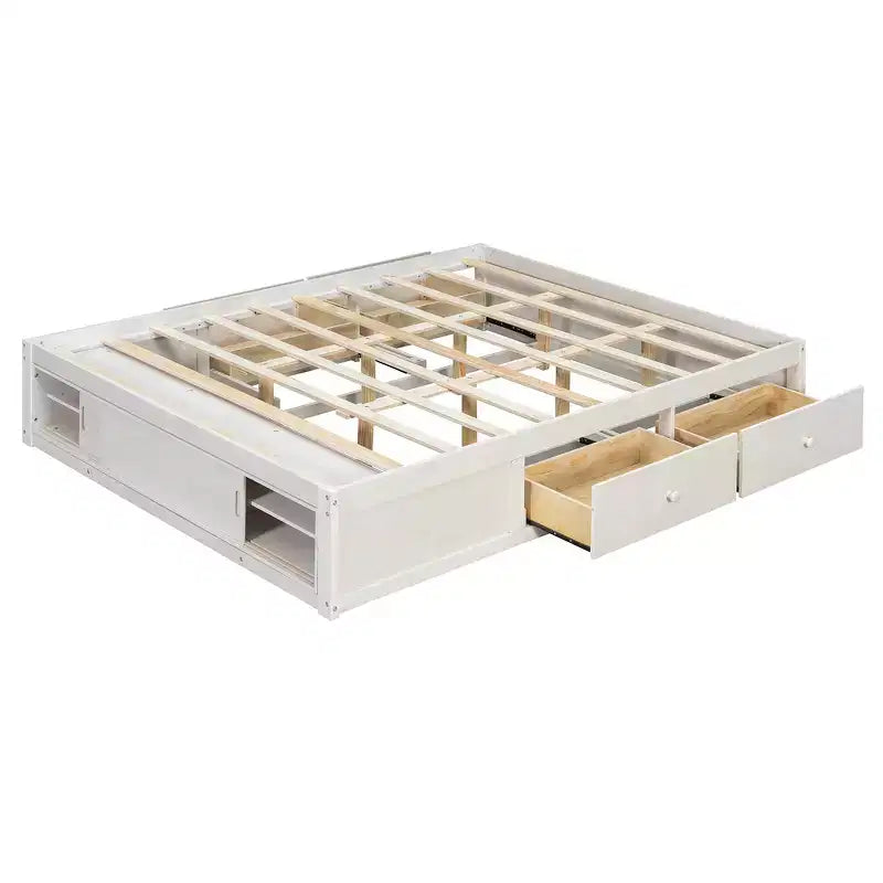 Whisen queensize bedframe met 4 opbergladen en opbergruimte in het voeteneind