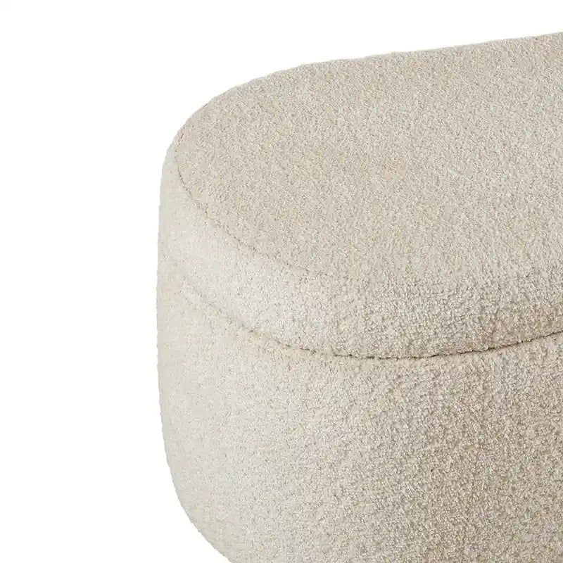 INK+IVY Bailey Stauraumbank in Taupe mit Bouclé-Bezug und Klappdeckel
