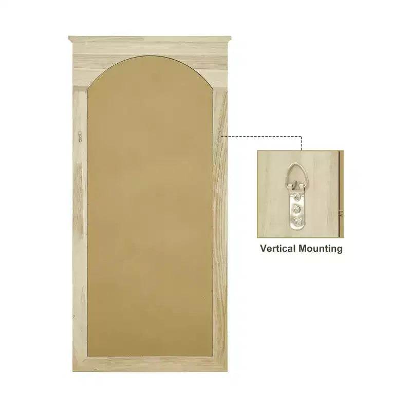 Specchio da Parete a Figura Intera con Cornice in Legno Intagliato ad Arco, 180x89 cm, Marrone