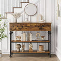 GustoWave Slim Console Table with 2 Drawers  Narrow Entryway Table with Storage Shelves, Small Foyer & Hallway Sofa Table for Living Room