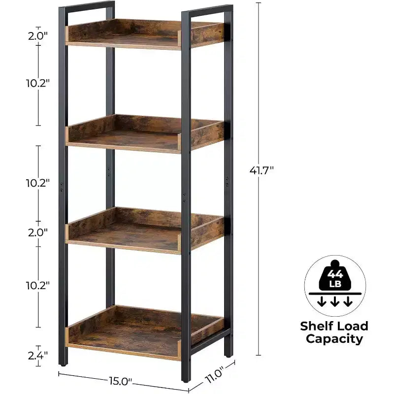 Libreria a Ripiani Multipli con Struttura in Metallo, Disponibile in Configurazioni a 4, 5 o 6 Ripiani