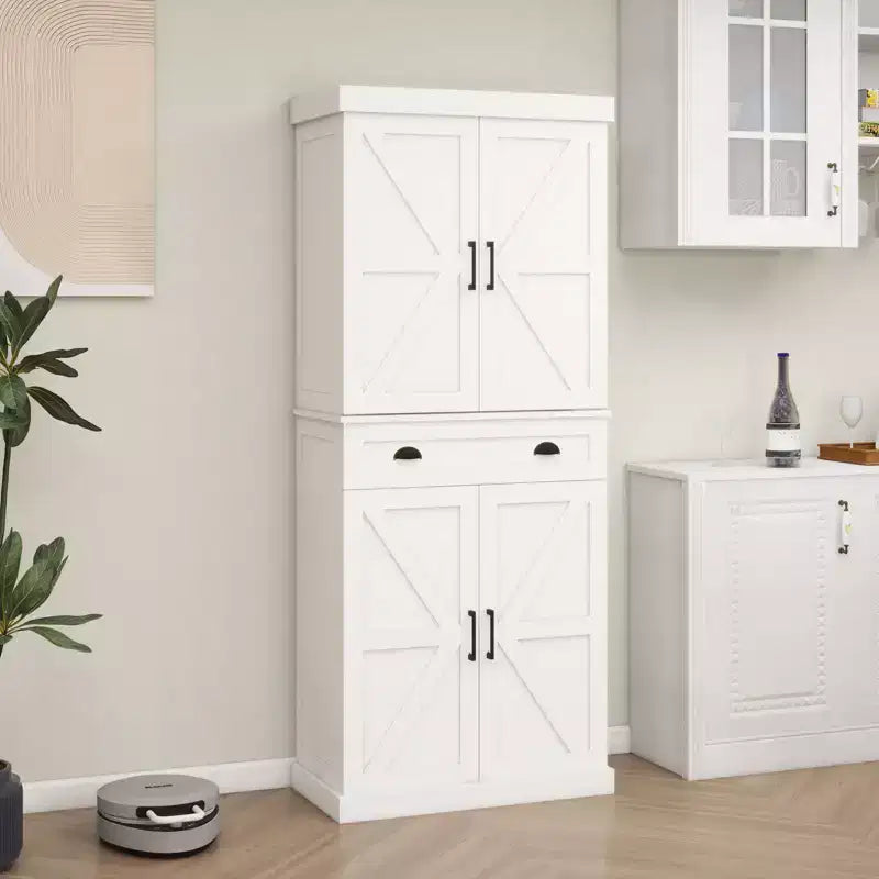 Credenza dispensa moderna con cassetto e ripiani regolabili