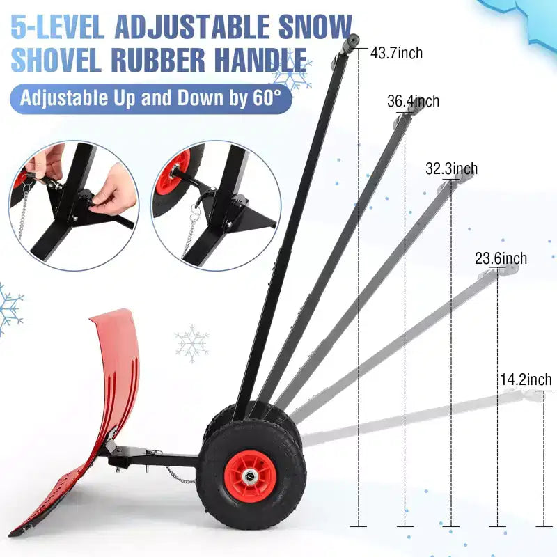 Pala da Neve con Ruote e Manico Regolabile