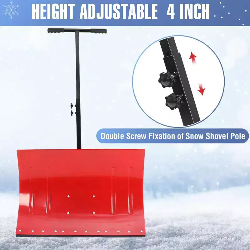 Pala da Neve con Ruote e Manico Regolabile