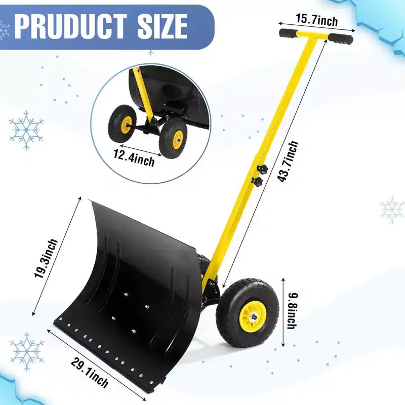 Pala da Neve con Ruote e Manico Regolabile