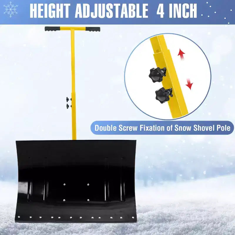 Pala da Neve con Ruote e Manico Regolabile