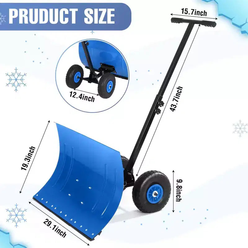 Pala da Neve con Ruote e Manico Regolabile