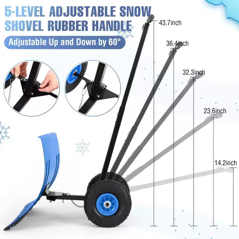 Pala da Neve con Ruote e Manico Regolabile