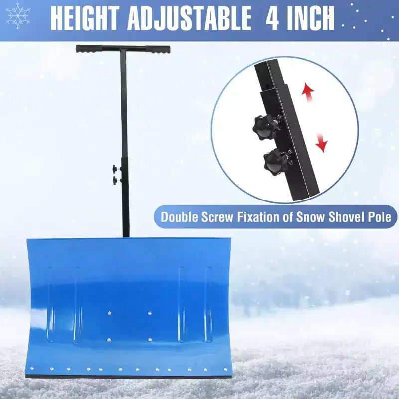 Pala da Neve con Ruote e Manico Regolabile