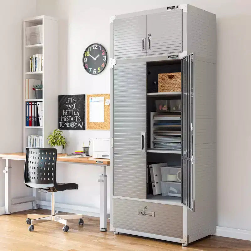 Armadio portaoggetti in acciaio con cassetto e sovrapposizione superiore 36" x 24" x 90.5"