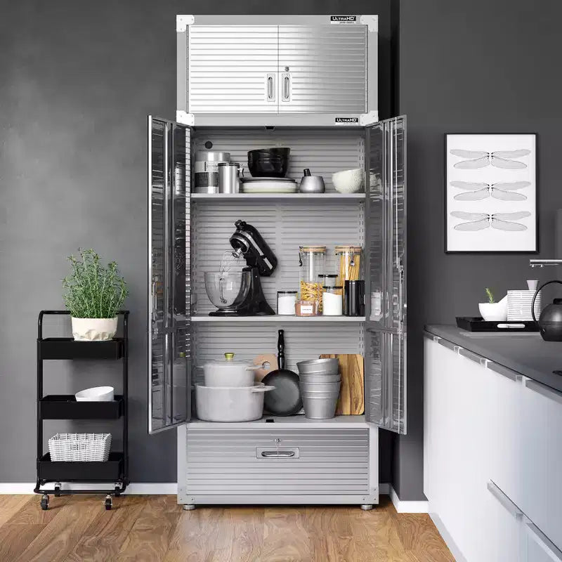 Armadio portaoggetti in acciaio con cassetto e sovrapposizione superiore 36" x 24" x 90.5"