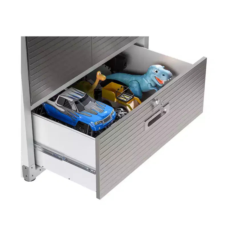 Armadio portaoggetti in acciaio con cassetto e sovrapposizione superiore 36" x 24" x 90.5"
