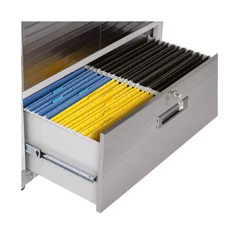 Armadio portaoggetti in acciaio con cassetto e sovrapposizione superiore 36" x 24" x 90.5"