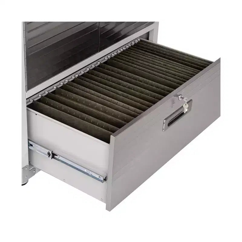 Armadio portaoggetti in acciaio con cassetto e sovrapposizione superiore 36" x 24" x 90.5"