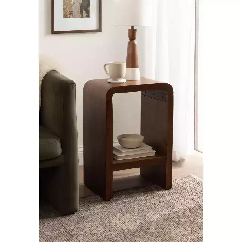 Tavolino a due livelli Arch, 40,6 cm L x 30,5 cm P x 61 cm A, marrone noce
