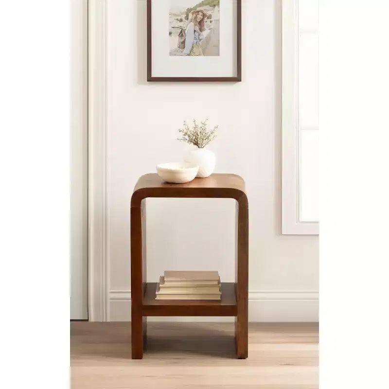 Tavolino a due livelli Arch, 40,6 cm L x 30,5 cm P x 61 cm A, marrone noce