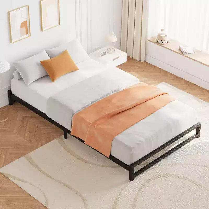 Bed Frame,Metal Platform Bed Frame with Steel Slats Support, 6 Inch Tall, No Box Spring Needed, Easy Assembly