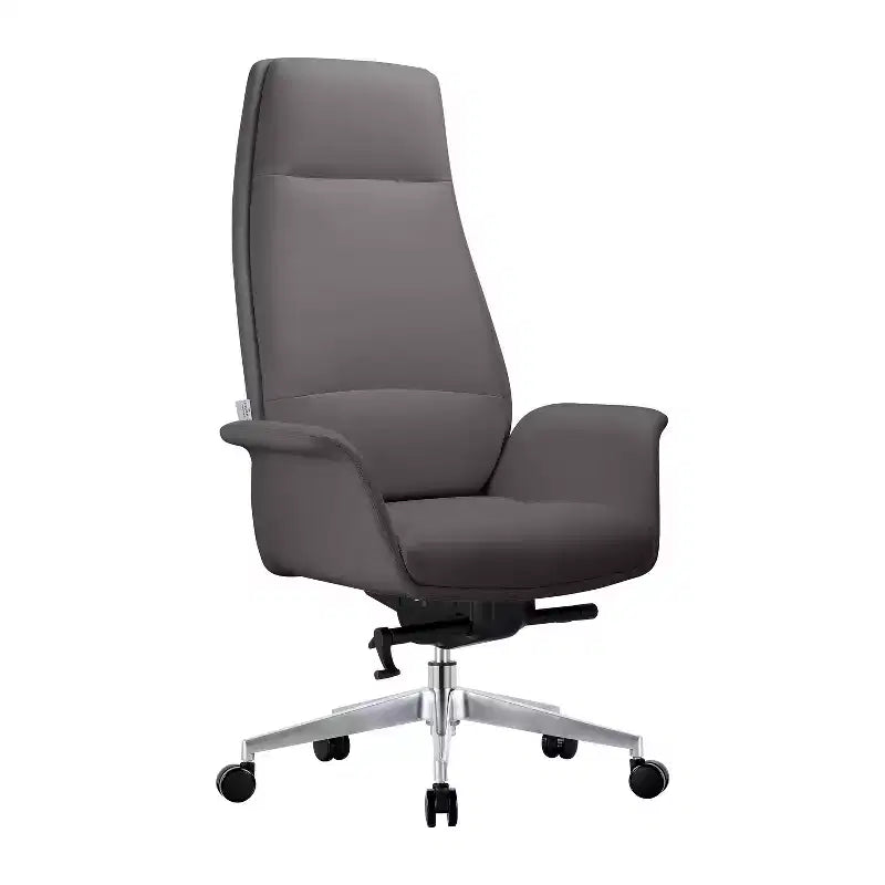 Sedia da Ufficio Ergonomica ad Altezza Fissa, Similpelle, Supporto Lombare, 66 cm L x 66 cm P x 94 cm A