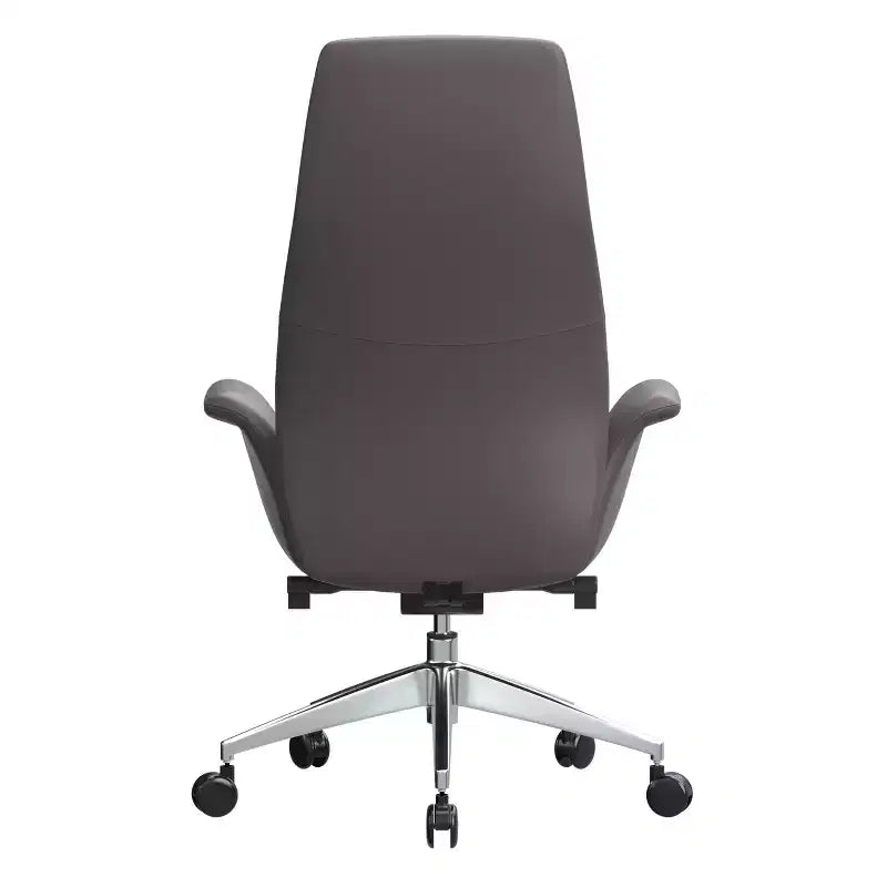 Sedia da Ufficio Ergonomica ad Altezza Fissa, Similpelle, Supporto Lombare, 66 cm L x 66 cm P x 94 cm A