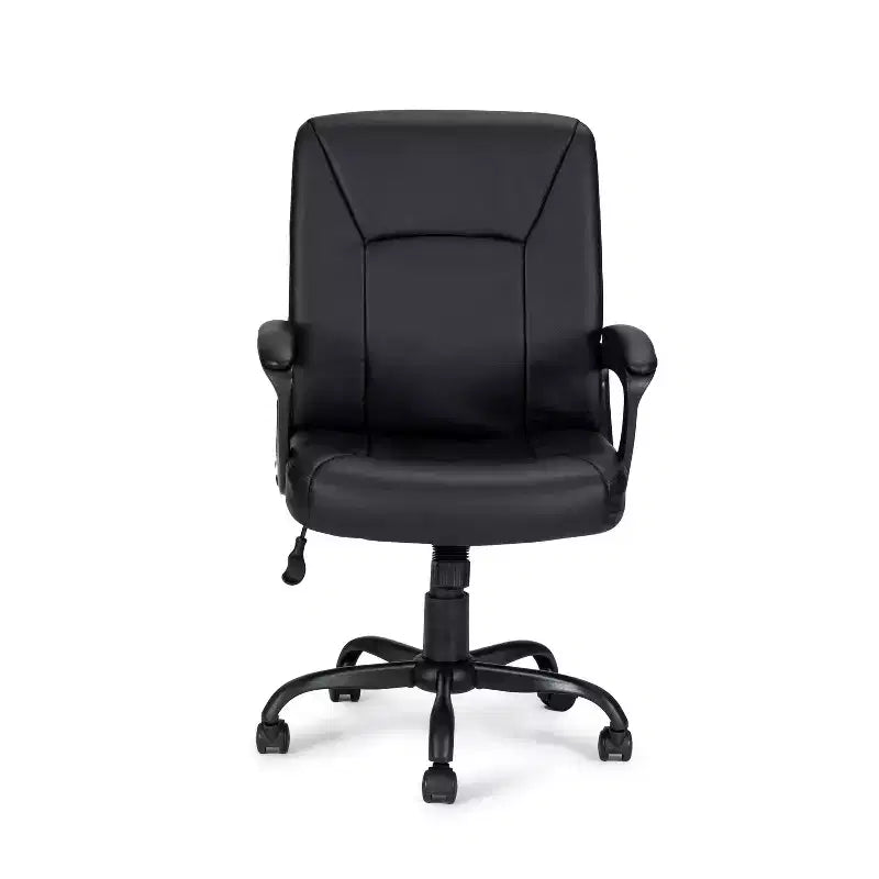 Sedia da ufficio ergonomica regolabile in altezza, in similpelle dorata, girevole a 360 gradi