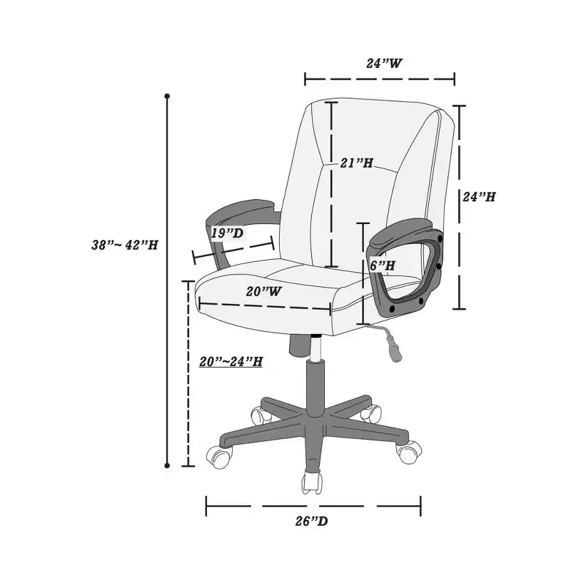 Sedia da ufficio ergonomica regolabile in altezza, in similpelle dorata, girevole a 360 gradi