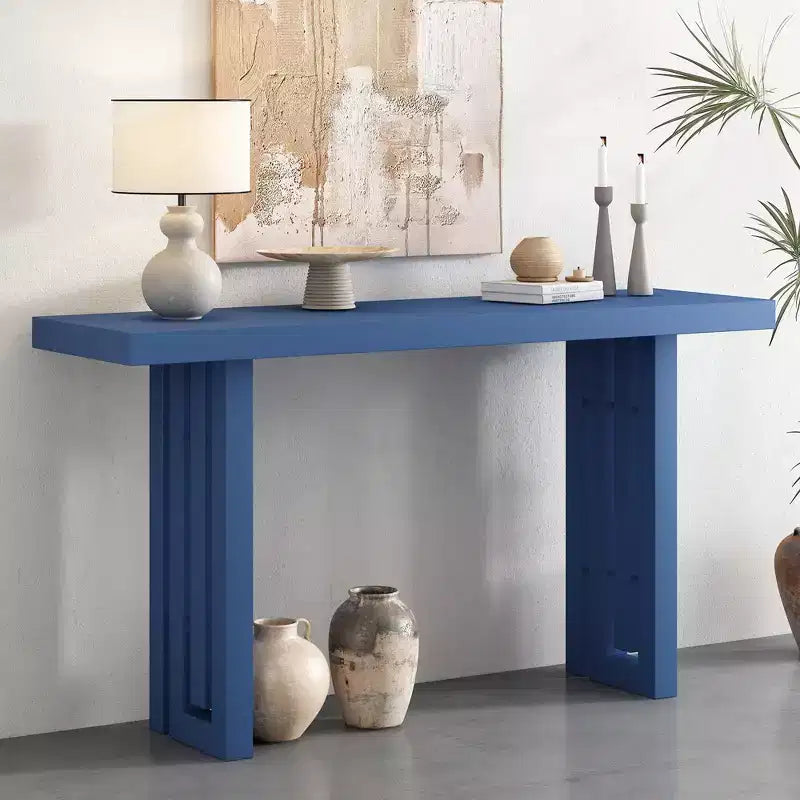 Oak Veneer Console Table for Entryway and Living Room