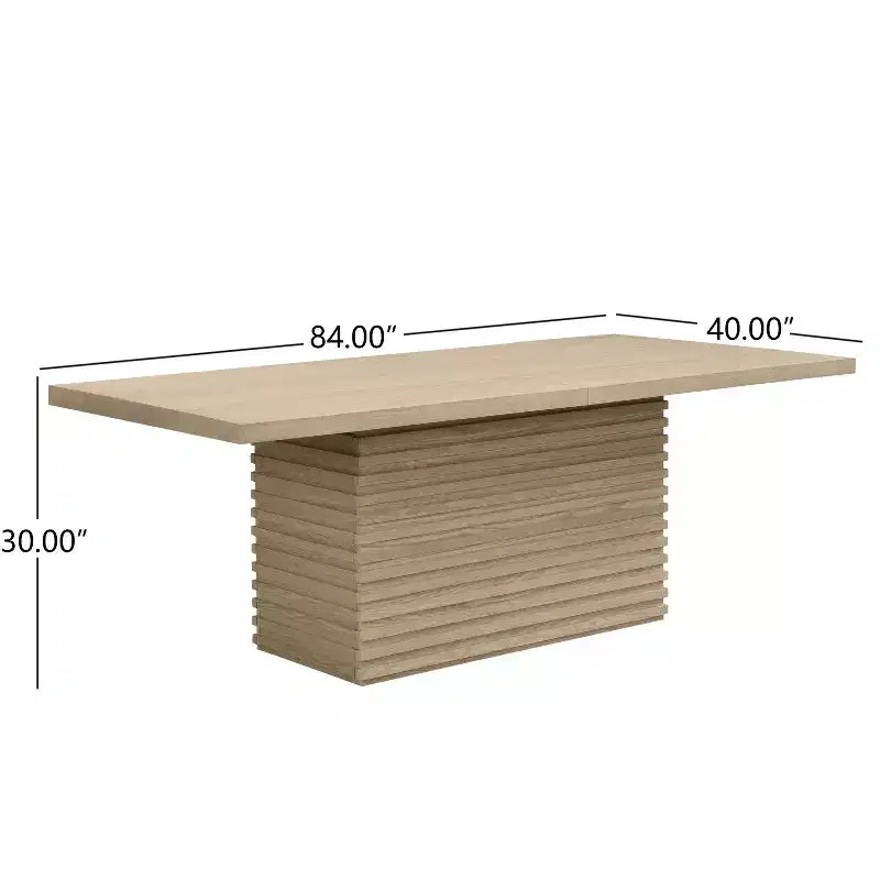 Tavolo da pranzo rettangolare da 84", 6 posti, piano in legno massello e MDF, 84" L x 40" P x 30" A