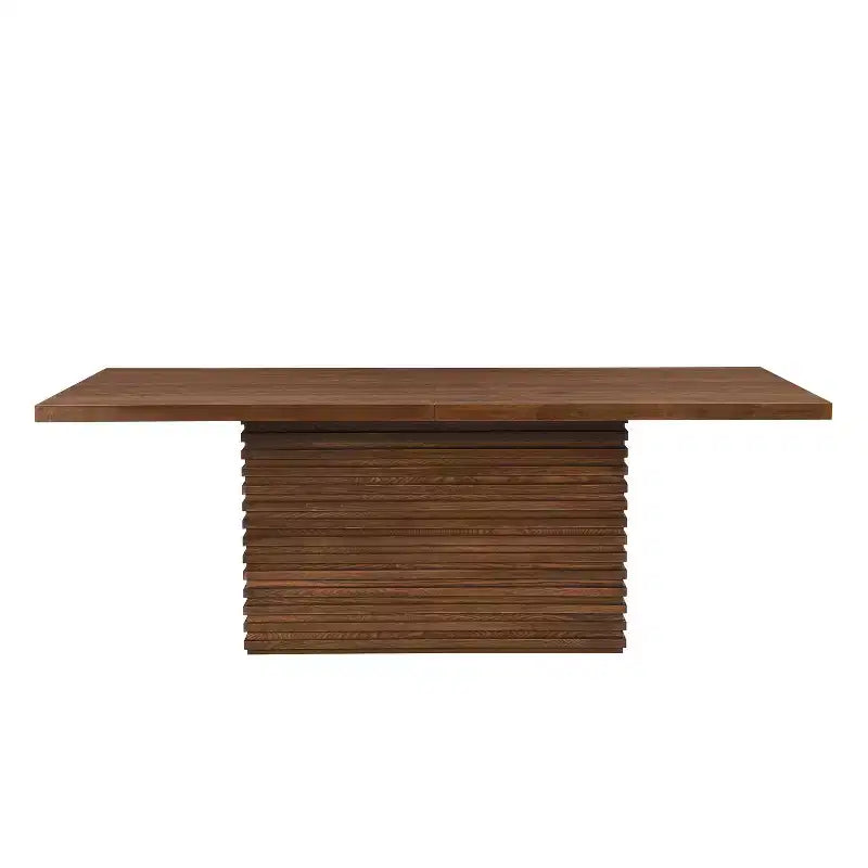 Tavolo da pranzo rettangolare da 84", 6 posti, piano in legno massello e MDF, 84" L x 40" P x 30" A